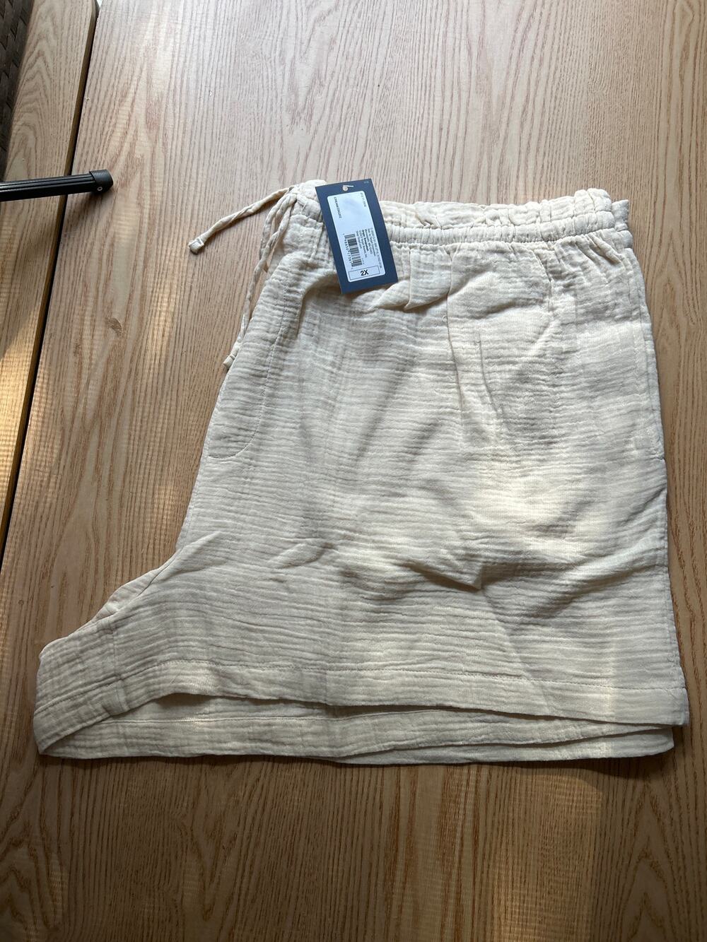 New Women's Universal Thread Lightweight shorts 100% Cotton Cream size 2X